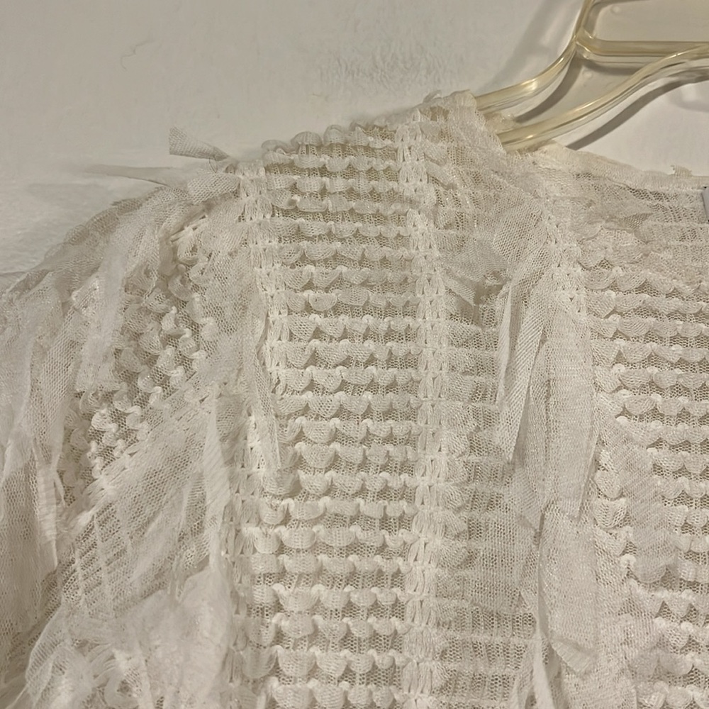 Zara Cream Color Multi Pattern Top - image 2